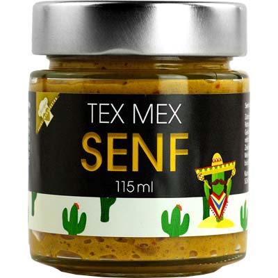 Senf Tex-Mex-Senf  Tex-Mex-Senf   Vegan  BARRIQUE-Feine Manufaktur hausgemacht Niedersachsen Deutschland 115mlGlas