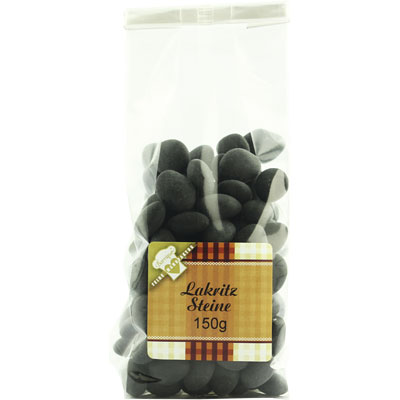 Lakritz Steine  Lakritzfüllung   Vegan  BARRIQUE-Feine Manufaktur Holstein Deutschland 150g-Pack