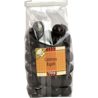 Schoko Kugeln Cointreau  m.Alkohol flüssig gefüllt   Vegetarisch  BARRIQUE-Feine Manufaktur Kampanien Italien 150g-Pack