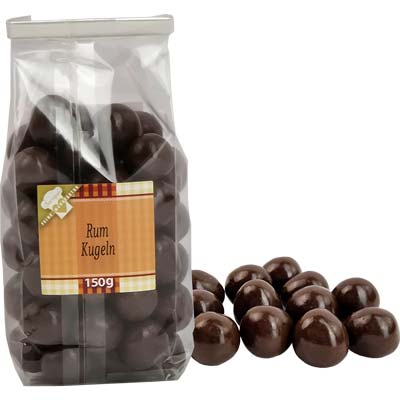 Schoko Kugeln Rum  m.Alkohol flüssig gefüllt   Vegetarisch  BARRIQUE-Feine Manufaktur Kampanien Italien 150g-Pack