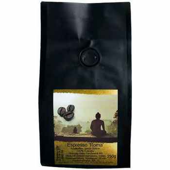 Espresso Kaffee Roma  ganze Bohnen,100% Robusta   Vegan  Rösterei Machwitz Niedersachsen Deutschland 250g-Pack