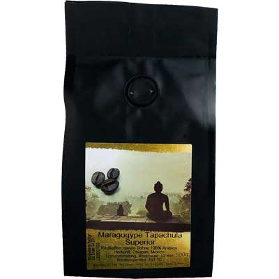 Kaffeebohnen Maragogype  ganze Bohnen,100% Arabica   Vegan  Rösterei Machwitz Mexiko Mexiko 500g-Pack