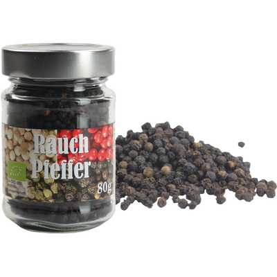Pfeffer Rauchpfeffer  in Nachfüllglas  Bio Vegan  BARRIQUE-Feine Manufaktur hausgemacht Niedersachsen Deutschland 80g-Glas