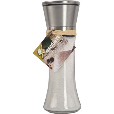 Meersalz Mittelmeer grob Mühle  in Salzmühle   Vegan  BARRIQUE-Feine Manufaktur Mittelmeer Spanien 185g-Glas