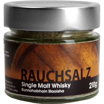 Meersalz Rauch Malt Whisky  210g Nachfüllglas   Vegan  BARRIQUE-Feine Manufaktur hausgemacht Niedersachsen Deutschland 210g-Glas