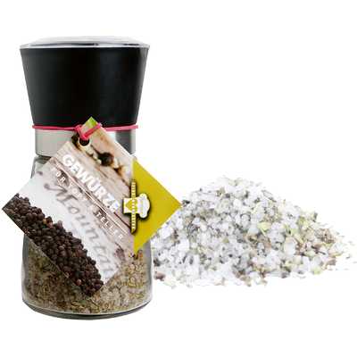 Meersalz mit italien.Kräutern  in Salzmühle  Bio Vegan  BARRIQUE-Feine Manufaktur hausgemacht Niedersachsen Deutschland 155g-Glas