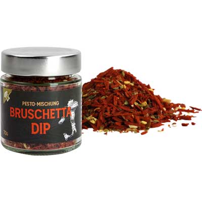 Bruschetta Dip  Gewürzzubereitung   Vegan  BARRIQUE-Feine Manufaktur hausgemacht Niedersachsen Deutschland 70g-Glas