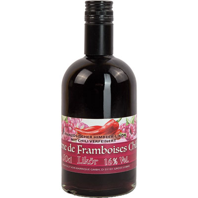 Cr&egrave;me de Framboises 'Chili'  Himbeer-Likör mit Chili   Vegan  BARRIQUE-Destillate und Liköre  Deutschland 500ml-Fl