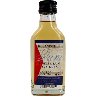 Rum Kubanischer Rum  Miniaturflasche 4cl   Vegan  BARRIQUE-Unabhängiger Abfüller  Kuba 40ml-Fl