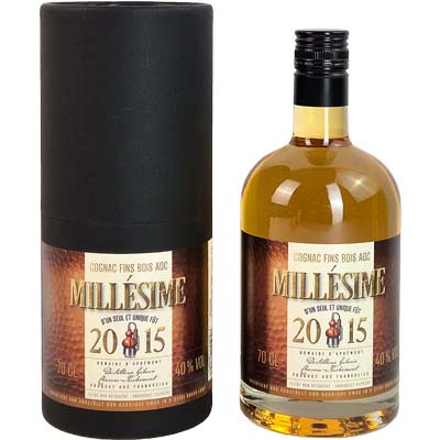 Cognac Jahrgang 2015 2015 Fins Bois AOC, Mill&eacute;sime   Vegan  Domaine d Apremont - Famille Giboin Cognac-Charente Frankreich 700ml-Fl