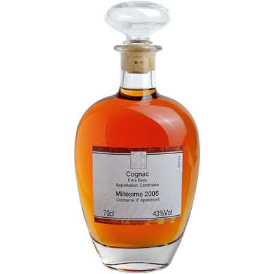 Cognac Jahrgang 2005 2005 Fins Bois AOC, Mill&eacute;sime   Vegan  Domaine d Apremont - Famille Giboin Cognac-Charente Frankreich 700ml-Fl