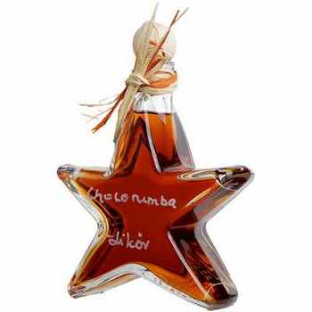 Chocorumba Likör Präsent  Stern mit Choco-Likör   Vegan  BARRIQUE-Weihnachtsflaschen Ligurien Italien 200ml-Fl