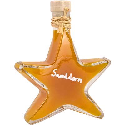 Sanddornlikör Präsent  Stern mit Sanddornlikör   Vegan  BARRIQUE-Weihnachtsflaschen Niedersachsen Deutschland 200ml-Fl