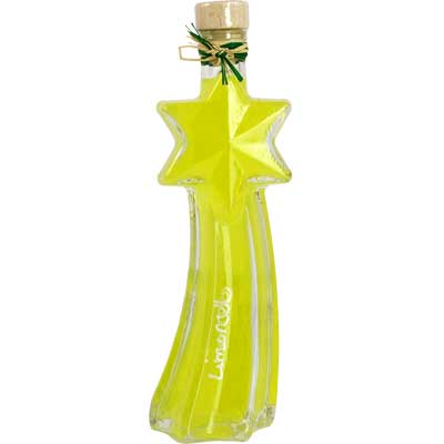 Limoncello Likör Präsent  Sternschnuppe Limoncello   Vegan  BARRIQUE-Weihnachtsflaschen Ligurien Italien 200ml-Fl