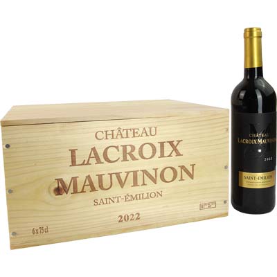 Château Lacroix Mauvinon 6er 2022 6er Bordeaux Holzkiste Rotwein   trocken Stèphane Lacroix, Propriétaire Bordeaux St.Emilion Frankreich 1Pck(6)