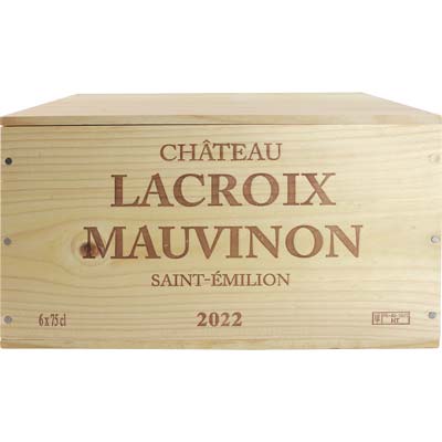 Château Lacroix Mauvinon 6er 2022 6er Bordeaux Holzkiste Rotwein   trocken Stèphane Lacroix, Propriétaire Bordeaux St.Emilion Frankreich 1Pck(6)